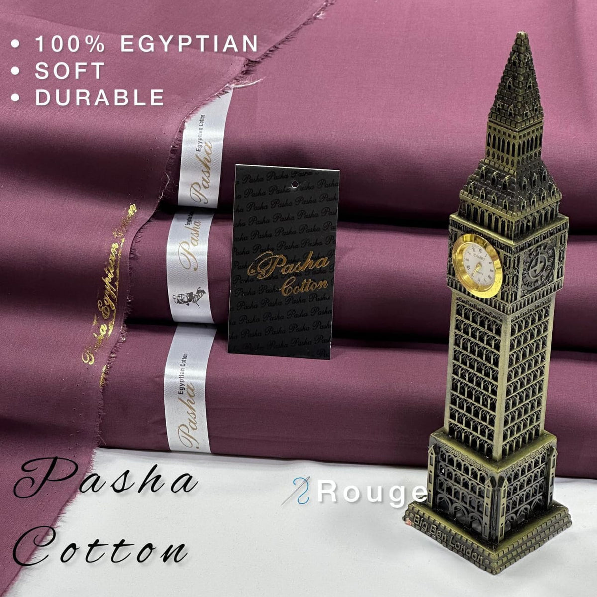 Pasha Rouge Premium Plus Eggplant Soft Cotton Unstitched Men’s Suit