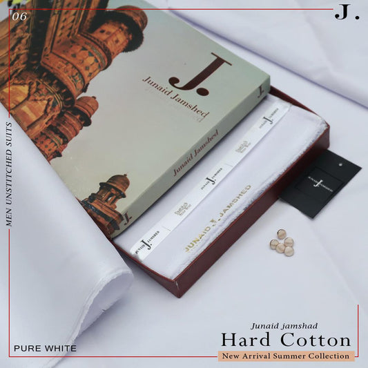 J. 100%Cotton-Pure White-Unstitched Men's Wear | Best For Summer