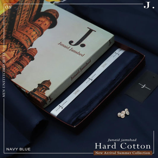 J. 100%Cotton-Navy Blue-Unstitched Men's Wear | Best For Summer