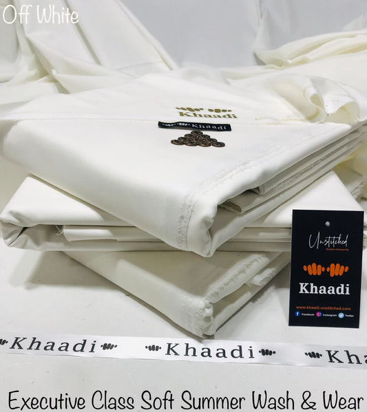 Khaadi Off White Executive Class Soft Summer Wash & Wear – Men’s Unstitched Suit