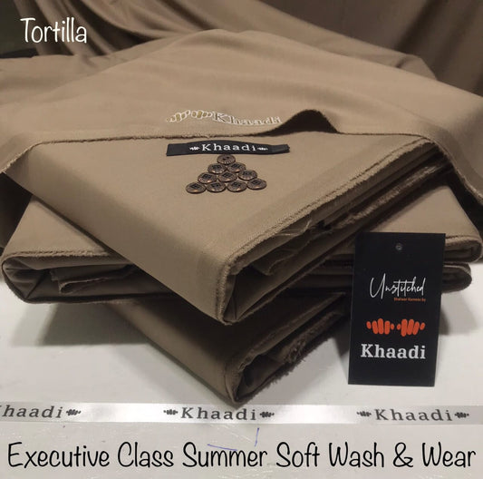 Khaadi Tortilla Executive Class Soft Summer Wash & Wear – Men’s Unstitched Suit