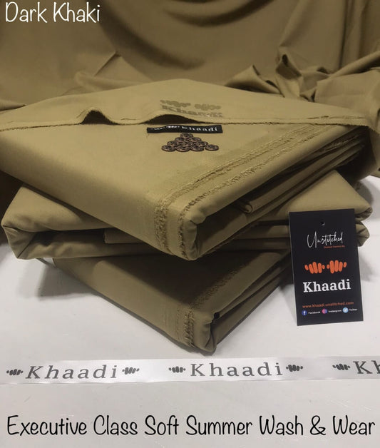 Khaadi Dark Khaki Executive Class Soft Summer Wash & Wear – Men’s Unstitched Suit (Copy)