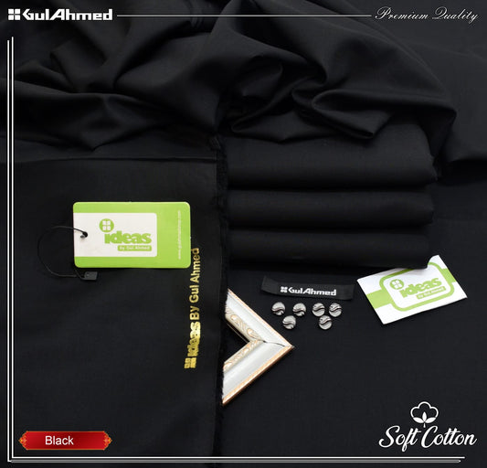 Gul Ahmed 100%Cotton- Black Unstitched Men's Wear | Best For Summer (Copy)